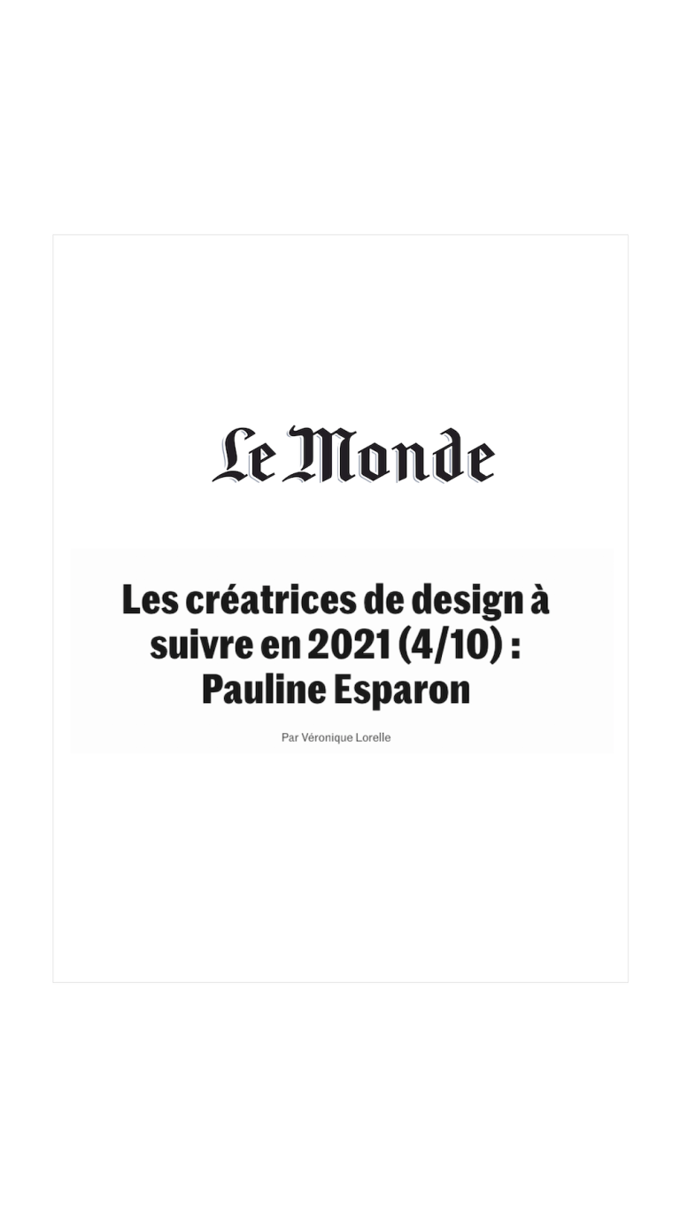 Pauline Esparon LE MONDE